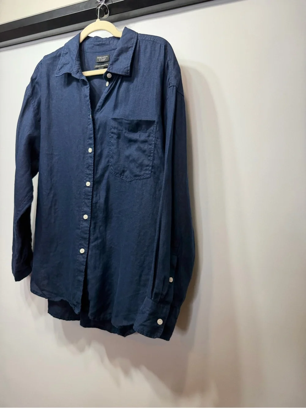 J.Crew Baird McNutt Irish 100% Linen Étienne Oversized Shirt Blue LP